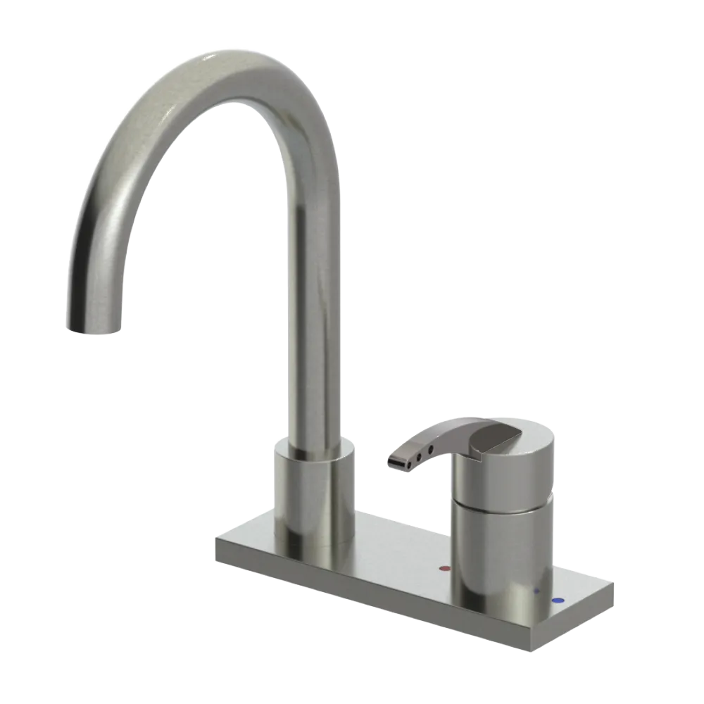 Rubinet 4" Centre Single Control Lav. Set. (less drain) Satin Nickel