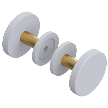 Rubinet Shower Door Knob (set) Matt White