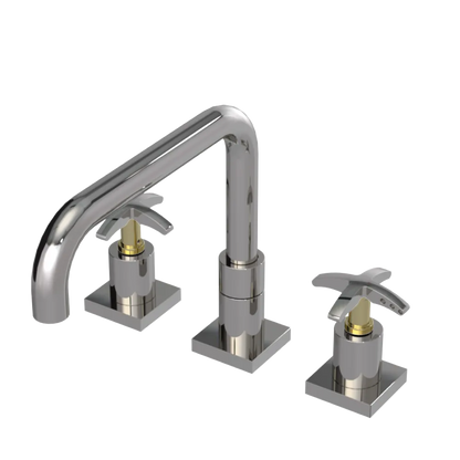 Rubinet Widespread Kitchen Set with Genesis Spout Polished Nickel
