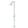 Rubinet Pressure Balance Outdoor Shower with Hand Held Shower & 10" Shower Head - 304 Stainless Steel Matt White