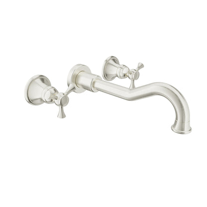 Baril Two handles wall-mounted lavatory faucet, drain not included