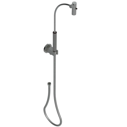 Rubinet Hand Held Shower Bidet with Extended Reach & Dual Function Spray Including Wall Bracket with Supply & Hose (Round) Satin Nickel