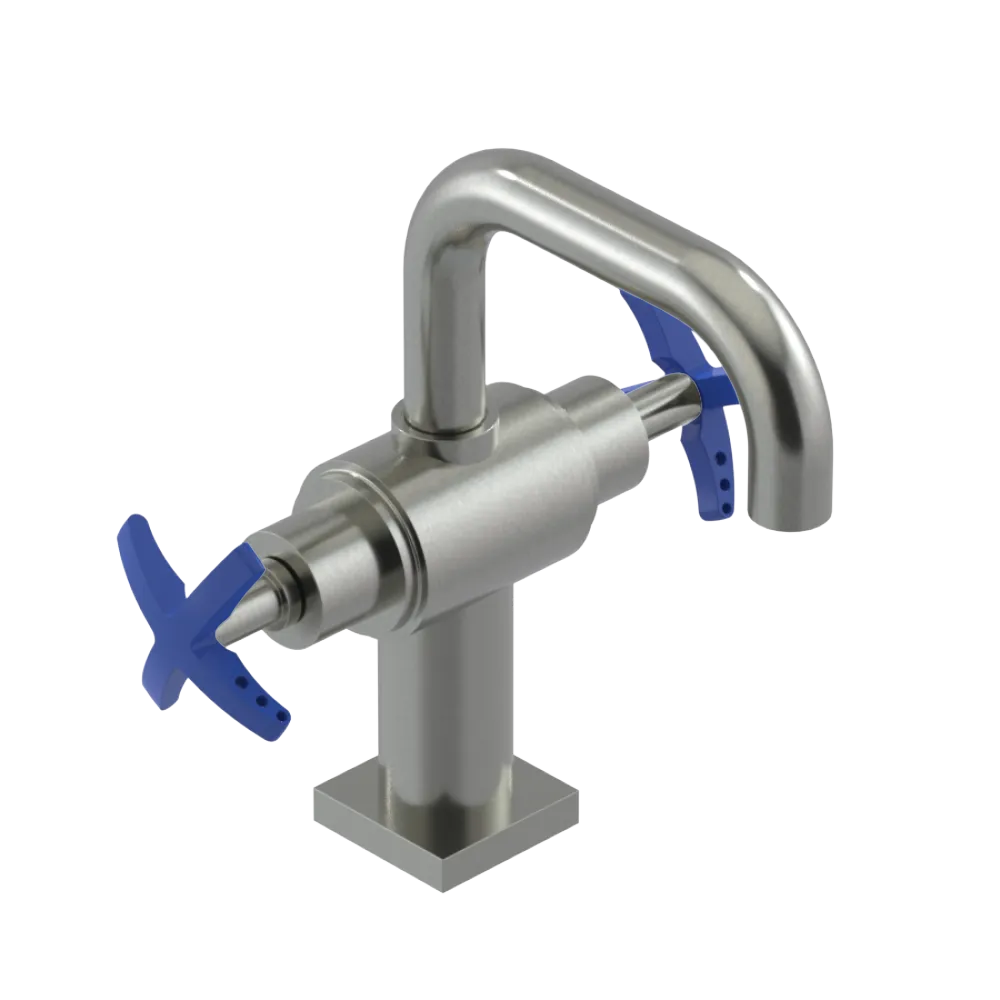 Rubinet Single Hole Dual Handle Lav. Set. with Genesis spout (less drain) Satin Nickel
