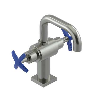 Rubinet Single Hole Dual Handle Lav. Set. with Genesis spout (less drain) Satin Nickel
