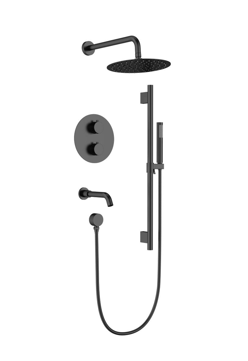 Aquaflo Rund 3-Way Thermostatic Shower Set