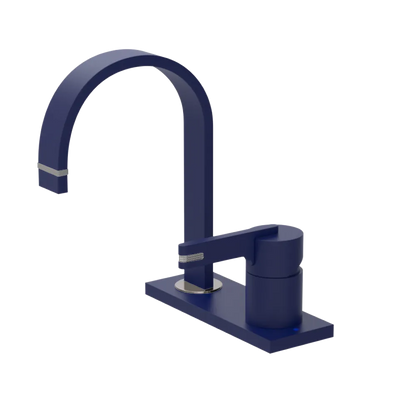 Rubinet 4" Centre Single Control Lav. Set (less drain) Midnight Blue