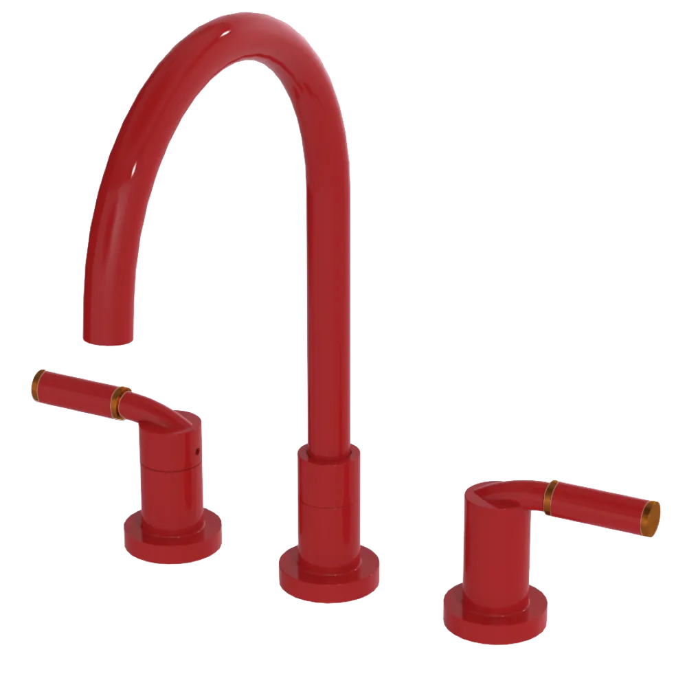 Rubinet Widespread Kitchen Set Red