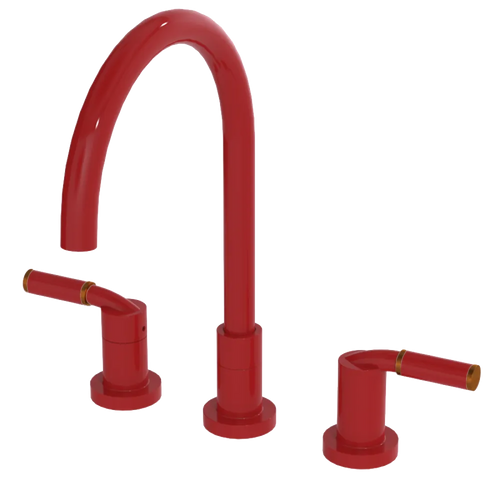 Rubinet Widespread Kitchen Set Red