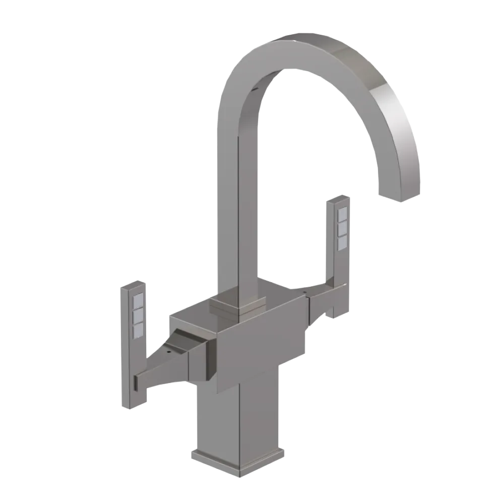 Rubinet Single Hole Dual Handle Lav. Set. (less drain) Polished Nickel