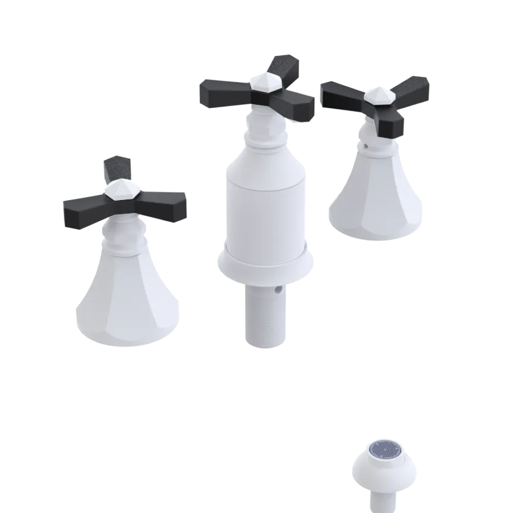 Rubinet Bidet Fitting with Spray, Diverter, and Vacum Breaker (Less Drain) Matt White