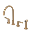 Rubinet Widespread Kitchen Set with Hand Spray Satin Gold