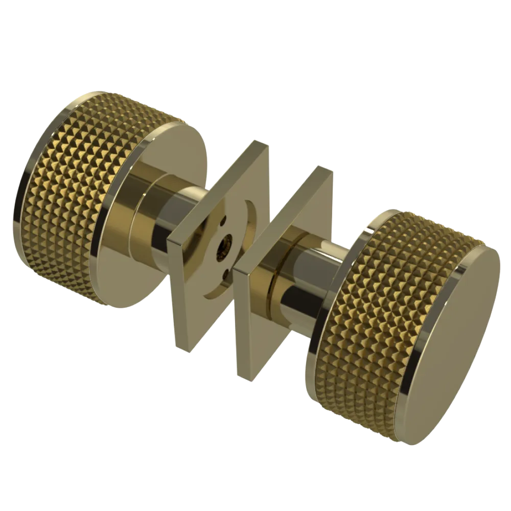 Rubinet Shower Door Knob (set) Natural Brass