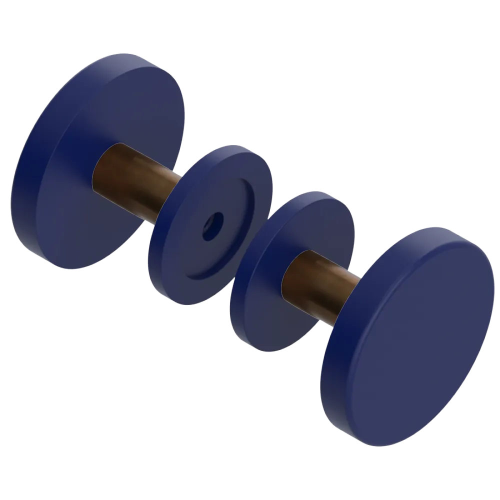 Rubinet Shower Door Knob (set) Midnight Blue