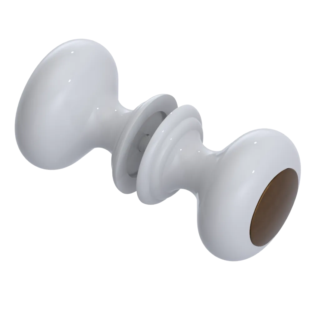 Rubinet Shower Door Knob (set) White