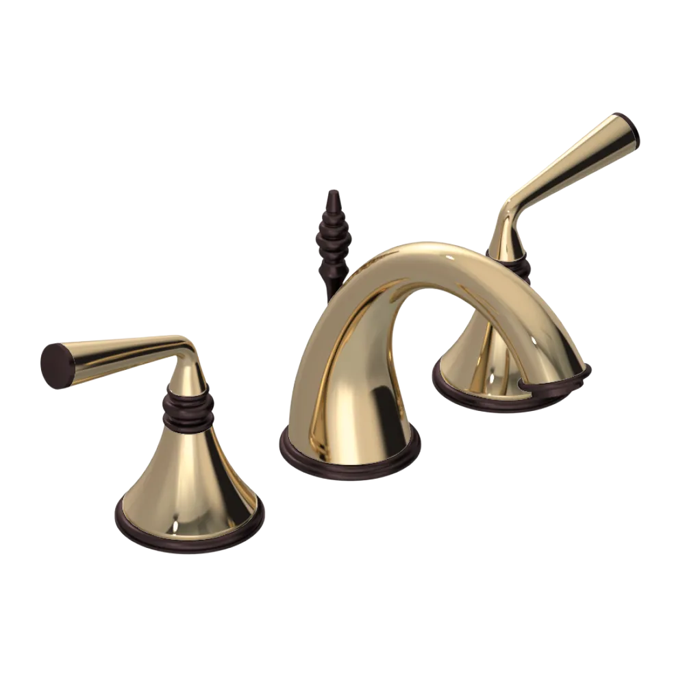 Rubinet Widespread Lav. Set. (less drain) Gold