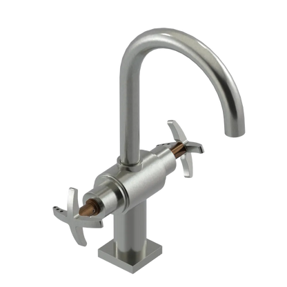 Rubinet Single Hole Dual Handle Lav. Set. (less drain) Satin Nickel