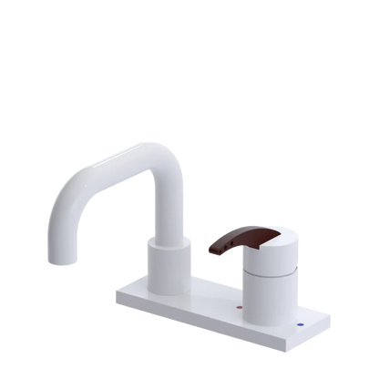 Rubinet 4" Centre Single Control Lav. Set. with Genesis spout (less drain) White