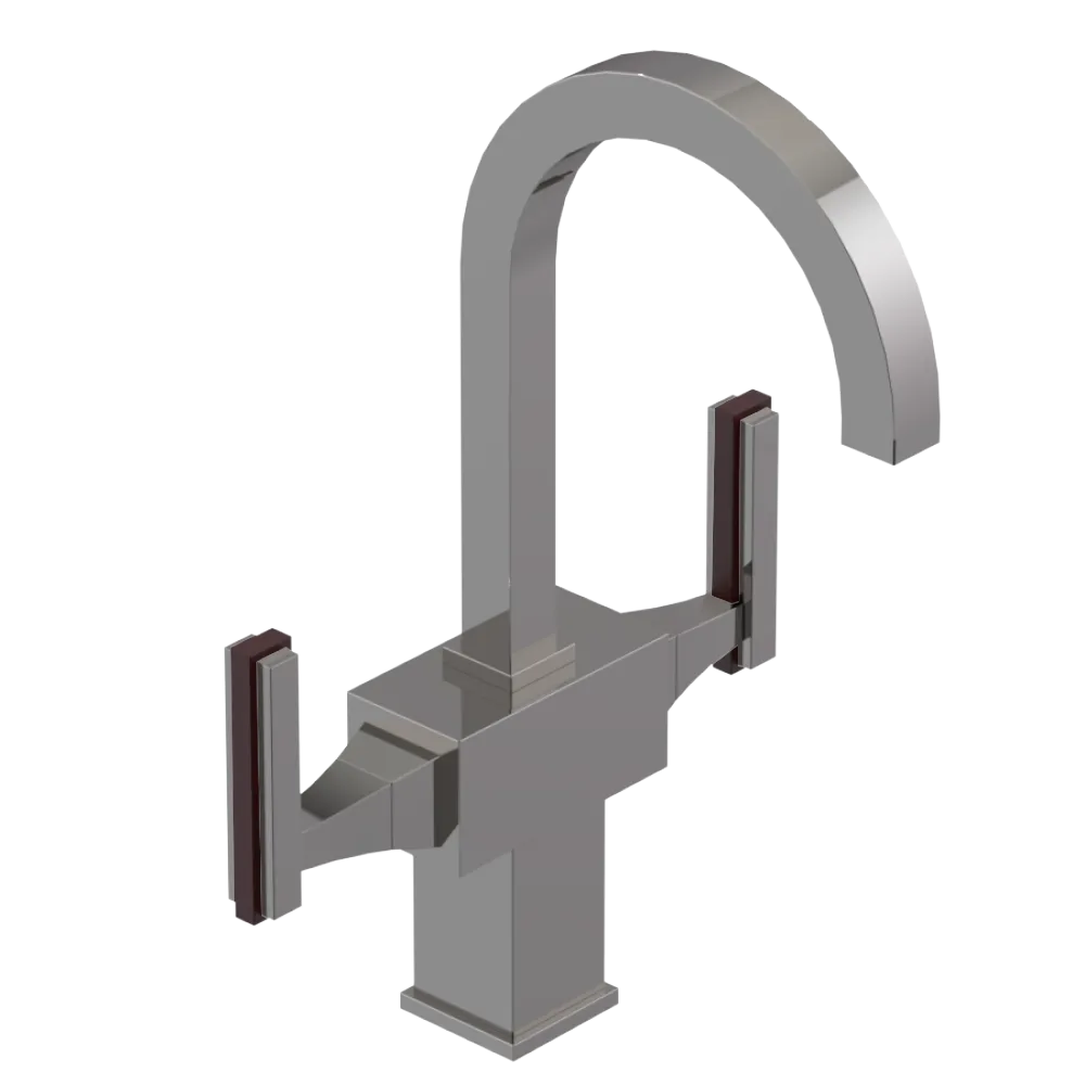 Rubinet Single Hole Dual Handle Lav. Set. (less drain) Polished Nickel
