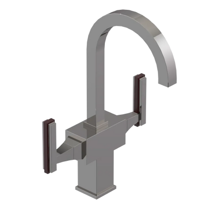 Rubinet Single Hole Dual Handle Lav. Set. (less drain) Polished Nickel
