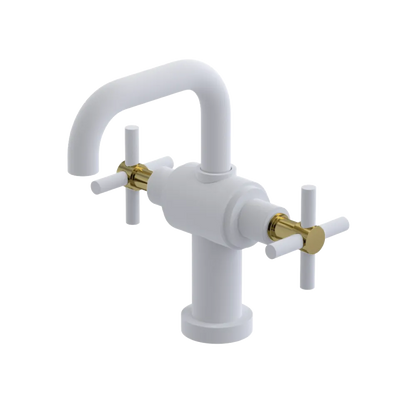 Rubinet Single Hole Dual Handle Lav. Set. (less drain) Matt White