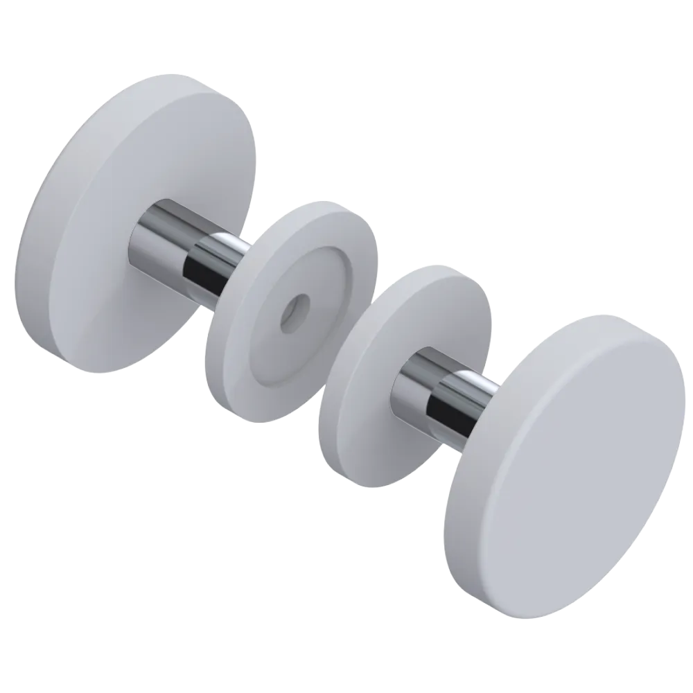 Rubinet Shower Door Knob (set) Matt White