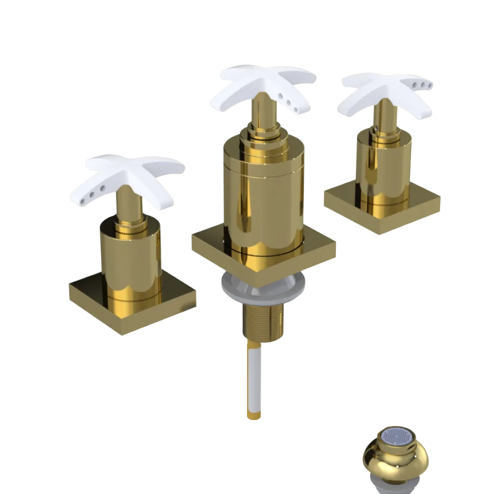 Rubinet Bidet Fitting with Spray, Diverter, and Vacuum Breaker (less drain) Bright Brass