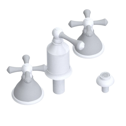 Rubinet Bidet Fitting with Spray, Diverter, and Vacum Breaker (Less Drain) White