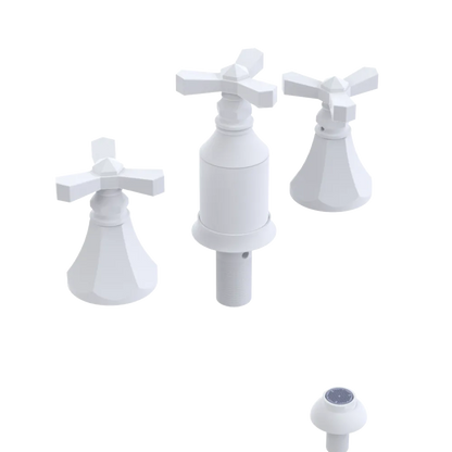 Rubinet Bidet Fitting with Spray, Diverter, and Vacum Breaker (Less Drain) Matt White