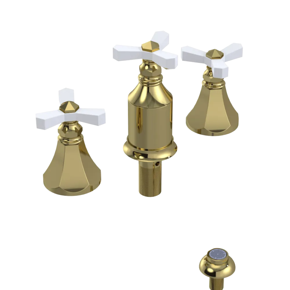 Rubinet Bidet Fitting with Spray, Diverter, and Vacum Breaker (Less Drain) Natural Brass