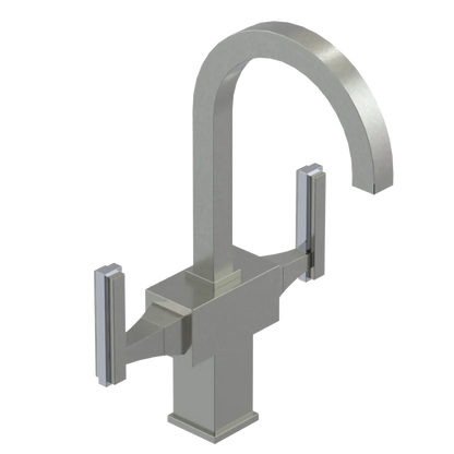 Rubinet Single Hole Dual Handle Lav. Set. (less drain) Satin Nickel