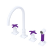 Rubinet Widespread Kitchen Set with Hand Spray White