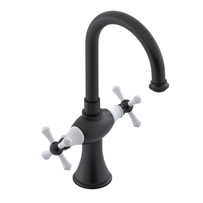 Rubinet Single Hole Dual Handle Lav. Set. (less drain) Matt Black