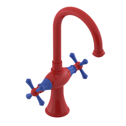 Rubinet Single Hole Dual Handle Lav. Set. (less drain) Red
