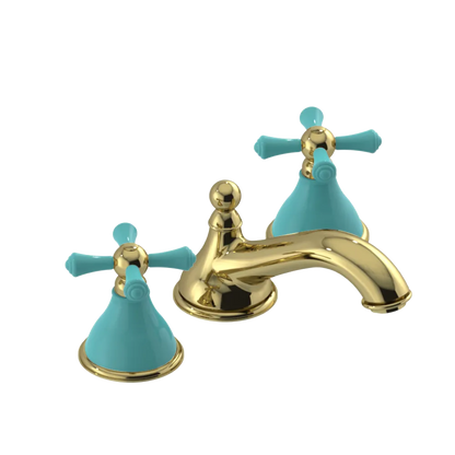 Rubinet Widespread Lav. Set. (less drain) Natural Brass