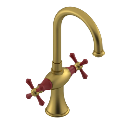 Rubinet Single Hole Dual Handle Lav. Set. (less drain) Antique Brass Matt