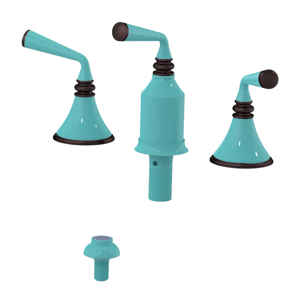 Rubinet Bidet Fitting with Spray, Diverter, and Vacum Breaker (Less Drain) Aqua