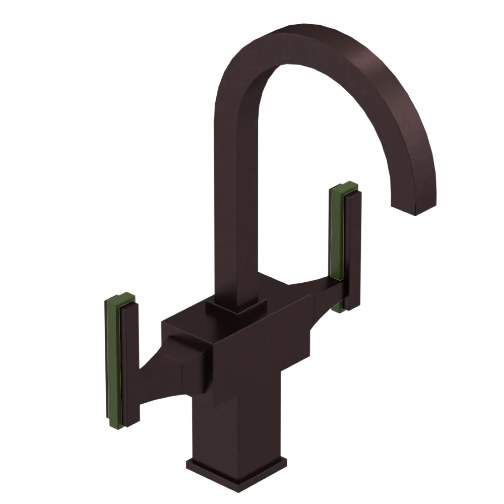 Rubinet Single Hole Dual Handle Lav. Set. (less drain) Oil Rubbed Bronze
