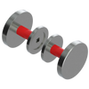 Rubinet Shower Door Knob (set) Satin Nickel