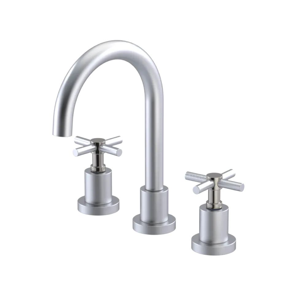 Rubinet Widespread Lav. Set. (less drain) Satin Chrome