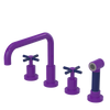 Rubinet Widespread Kitchen Set with Hand Spray Purple Haze