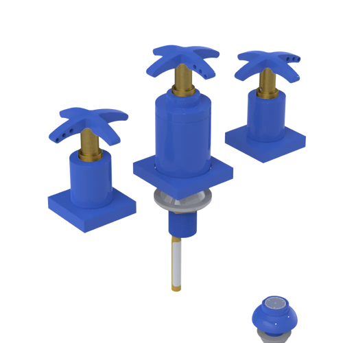 Rubinet Bidet Fitting with Spray, Diverter, and Vacuum Breaker (less drain) Blu Jean