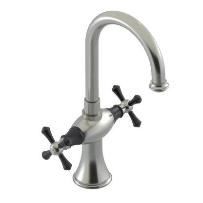 Rubinet Single Hole Dual Handle Lav. Set. (less drain) Satin Nickel