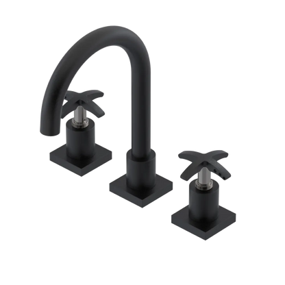 Rubinet Widespread Lav. Set. (less drain) Matt Black