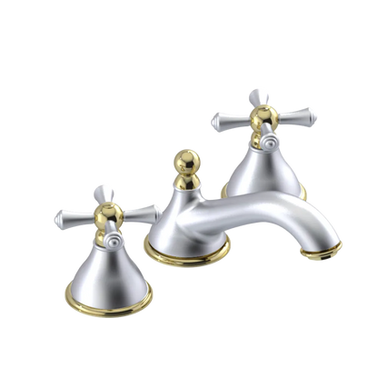 Rubinet Widespread Lav. Set. (less drain) Satin Chrome