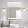KALIA EFFECTLED-illuminated bathroom mirror - 30" x 38" - Brushed gold