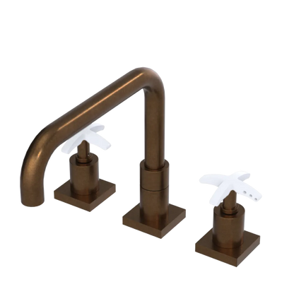 Rubinet Widespread Kitchen Set with Genesis Spout Tuscan Brass