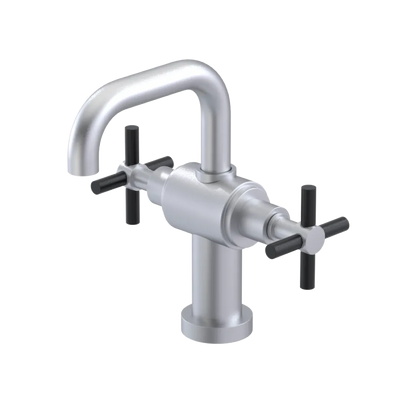Rubinet Single Hole Dual Handle Lav. Set. (less drain) Satin Chrome