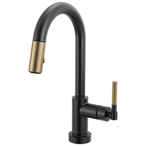 Brizo Smarttouch Pull Down Prep Faucet With Arc Spout Knurled Handle