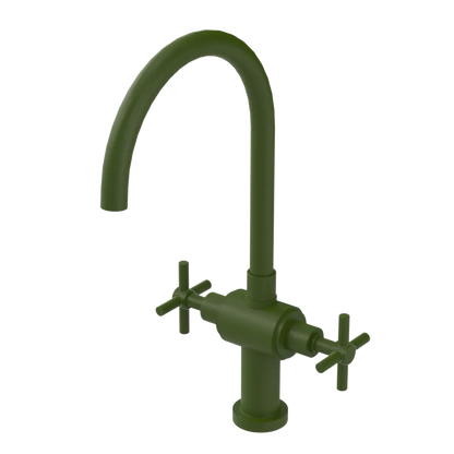 Rubinet Two Handle Single Hole Kitchen Set with LaSalle Spout Green Envy