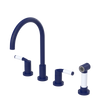 Rubinet Widespread Kitchen Set with Hand Spray Midnight Blue